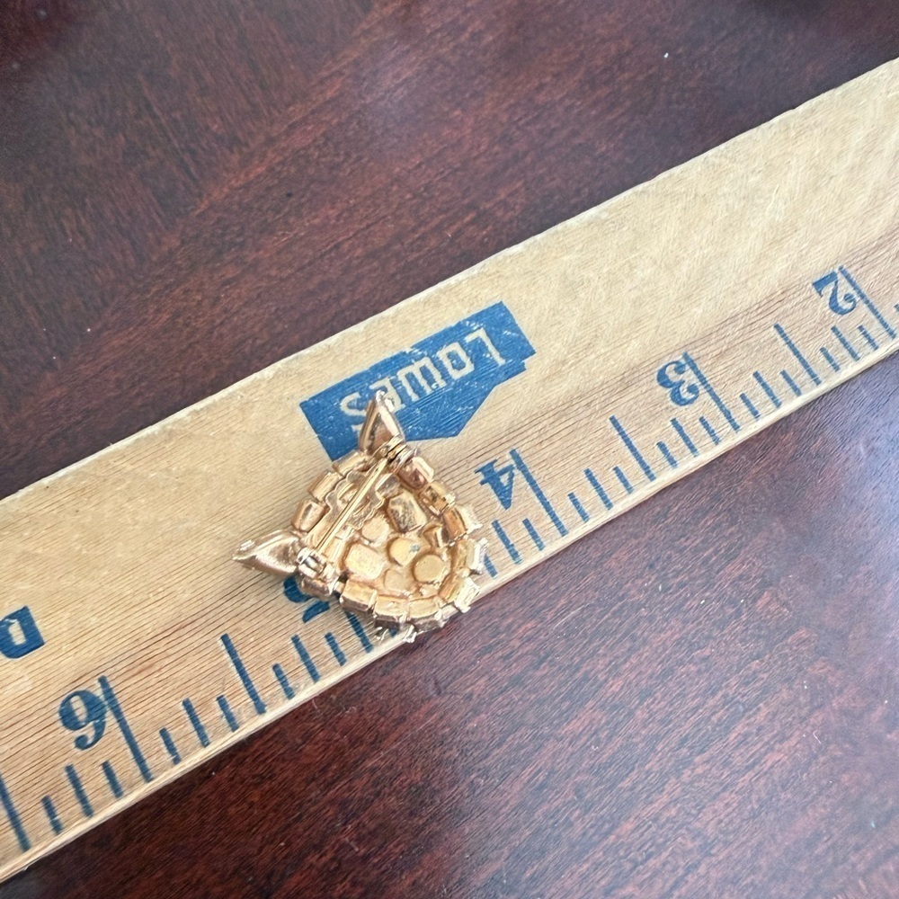 Vintage Kitty Rhinestone Brooch - Picture 2 of 2